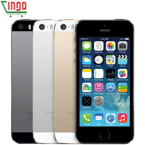 Factory Unlocked iPhone 5s 16GB/32GB/64GB ROM 8.0MP Camera 1136x640 pixel WIFI GPS Bluetooth Fingerprint Cell Phone