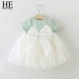 HE Hello Enjoy Baby Girl Dress 1 year birthday dress lace infant baptism vestido infantil bowknot princess wedding dress